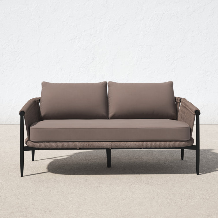 Sasha 72 Powder Coated Aluminum Outdoor Sofa with Sunbrella Cushions